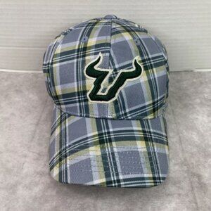 USF Bulls South Florida Hat Adult Green Plaid Russell NCAA College Cap OSFA
